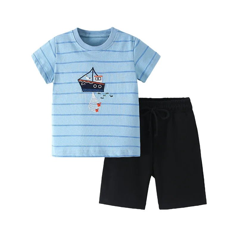 Boys Cute Prints Tees+Short Set - itzy bitsy