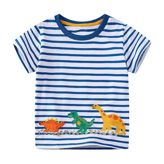 Boys Dino Striped T-Shirt - itzy bitsy