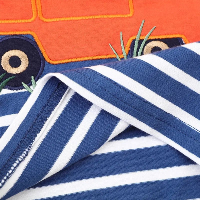 Boys Embroidered Dino & Vehicles Long Sleeves - itzy bitsy