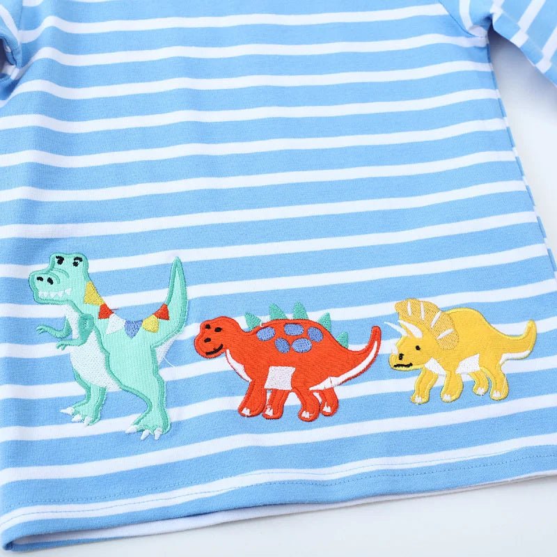 Boys Embroidered Dino & Vehicles Long Sleeves - itzy bitsy