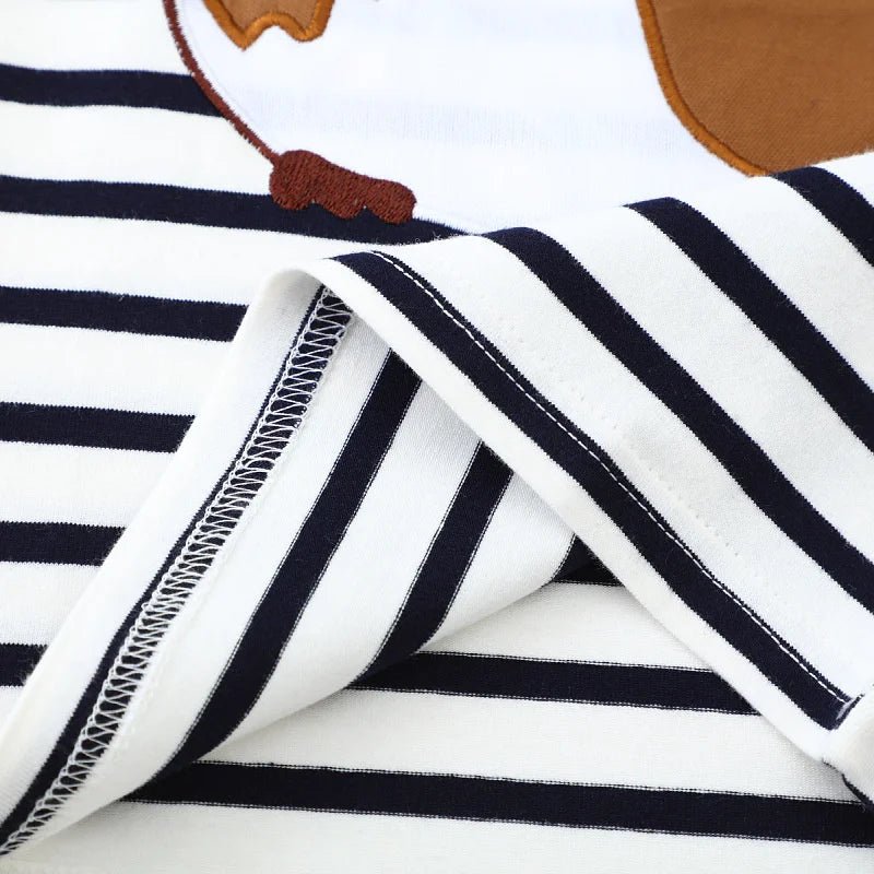 Boys Striped Embroidered Guinea Pig Long Sleeve - itzy bitsy