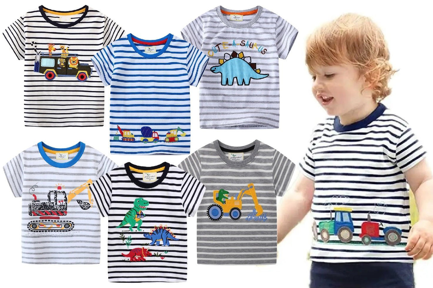 Boys Striped Summer T Shirt - itzy bitsy