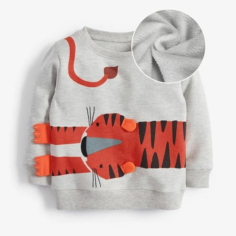 Boys Tiger Fleece Sweaters - itzy bitsy