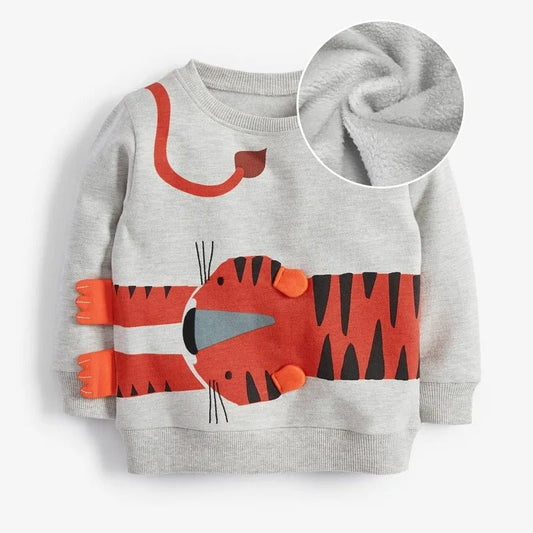 Boys Tiger Fleece Sweaters - itzy bitsy