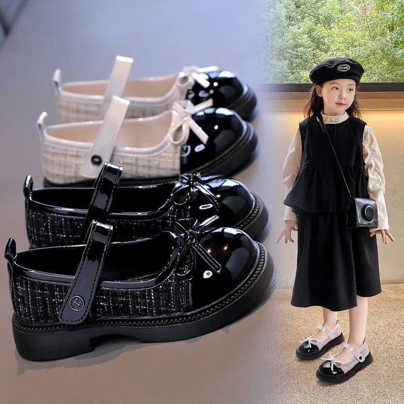 Butterfly Knot Anti Slip Round Toe Leather Shoes - itzy bitsy