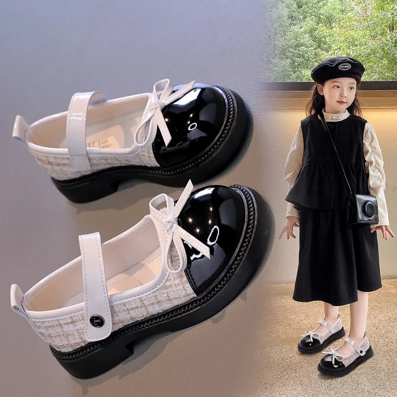 Butterfly Knot Anti Slip Round Toe Leather Shoes - itzy bitsy