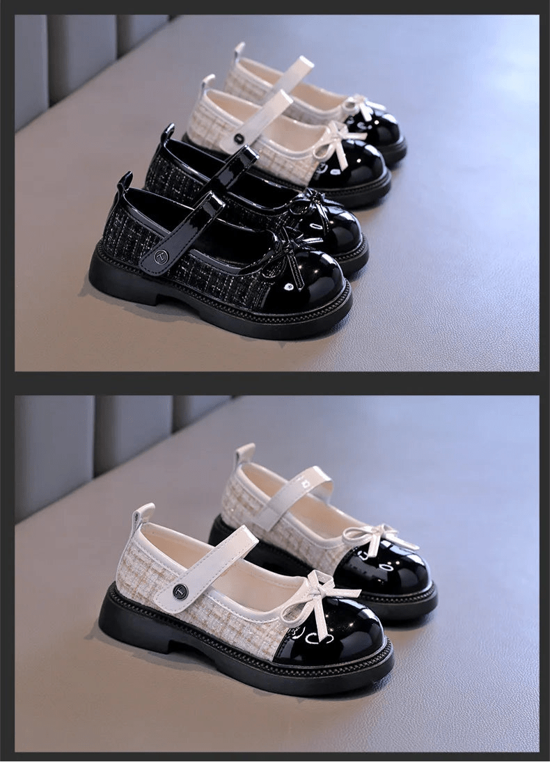 Butterfly Knot Anti Slip Round Toe Leather Shoes - itzy bitsy