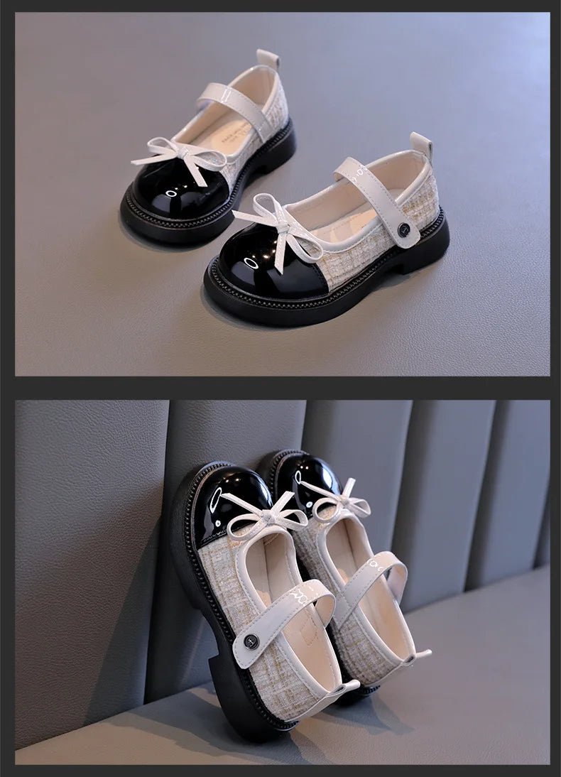 Butterfly Knot Anti Slip Round Toe Leather Shoes - itzy bitsy