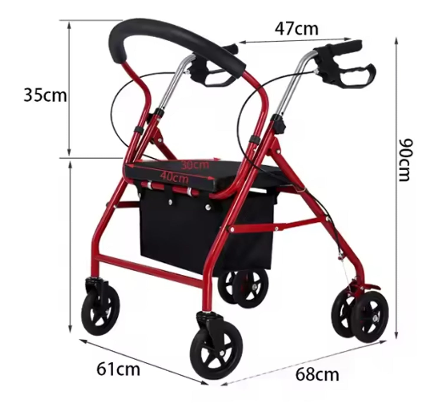 Walking Frame Compact Foldable Rollator Mobility Walker