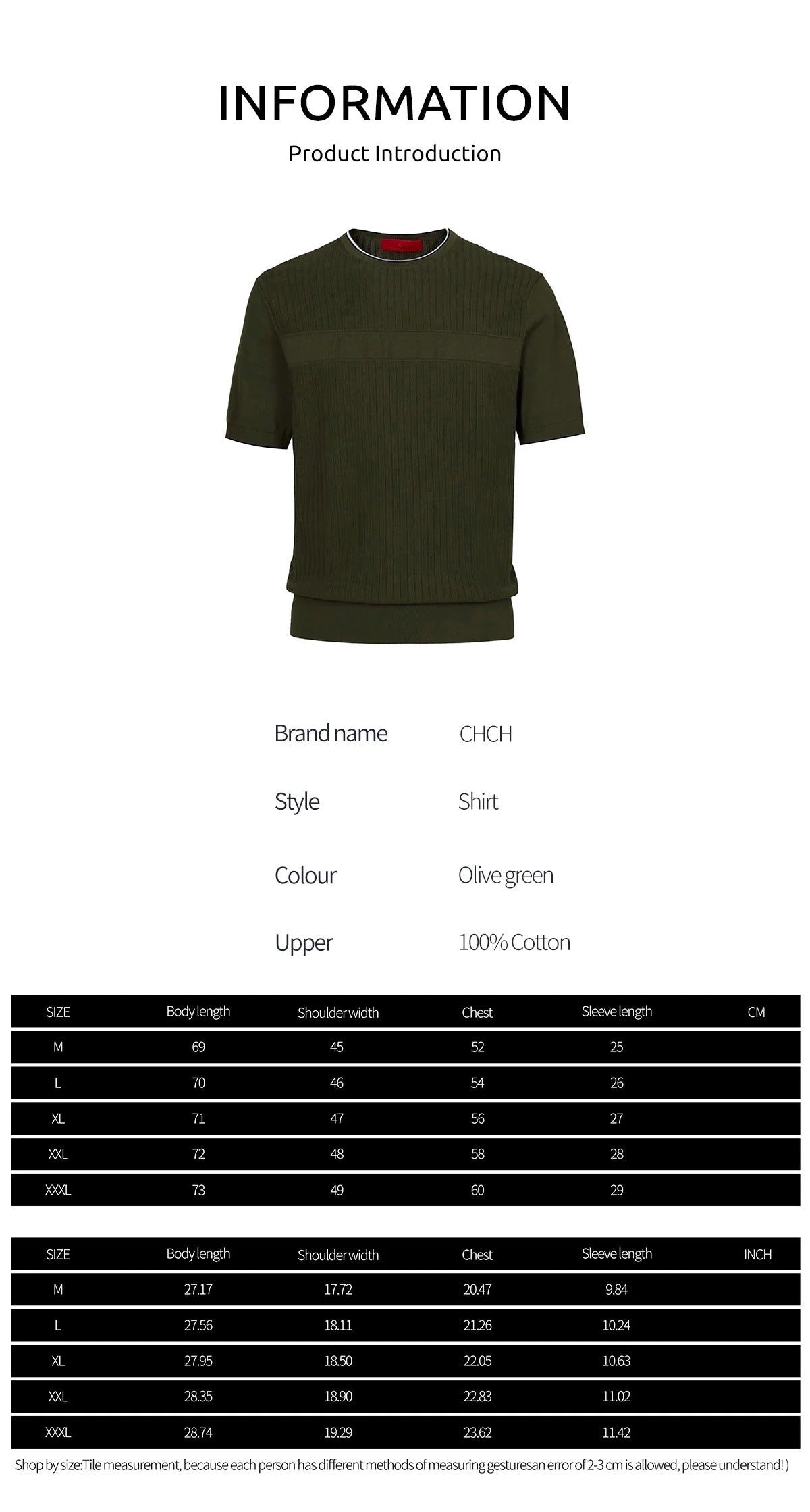 CHCH Short Sleeve T-Shirt/Crew Neck Short Sleeve