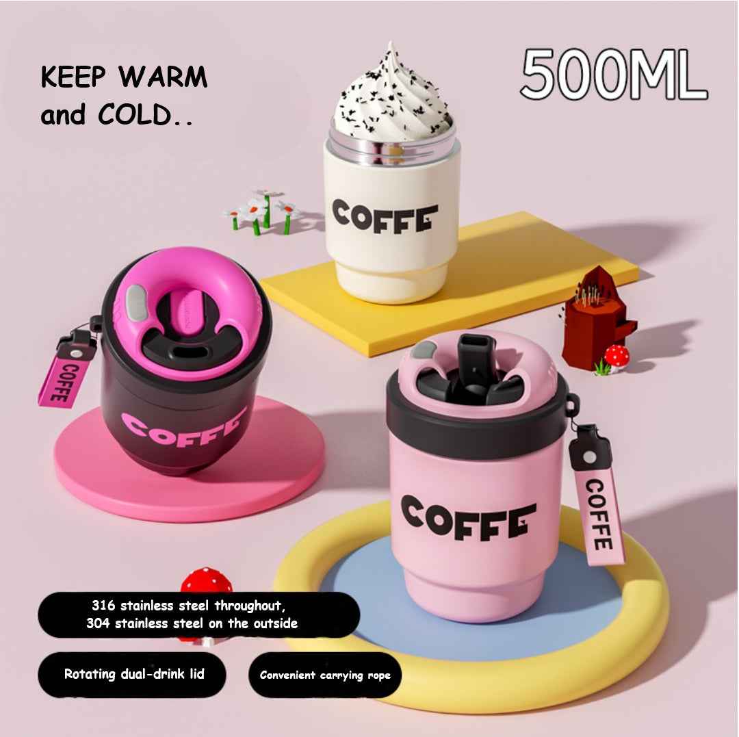 500ml 316 Stainless Steel Ceramic Liner Coffee Cup