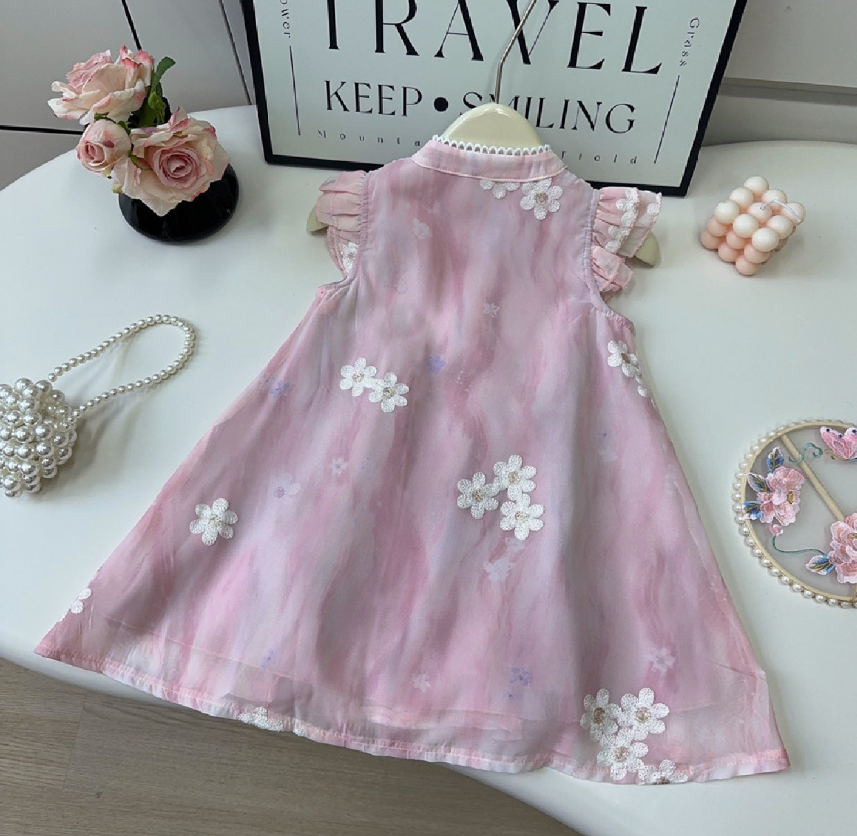 Girls' Classic Flying Sleeve Dress