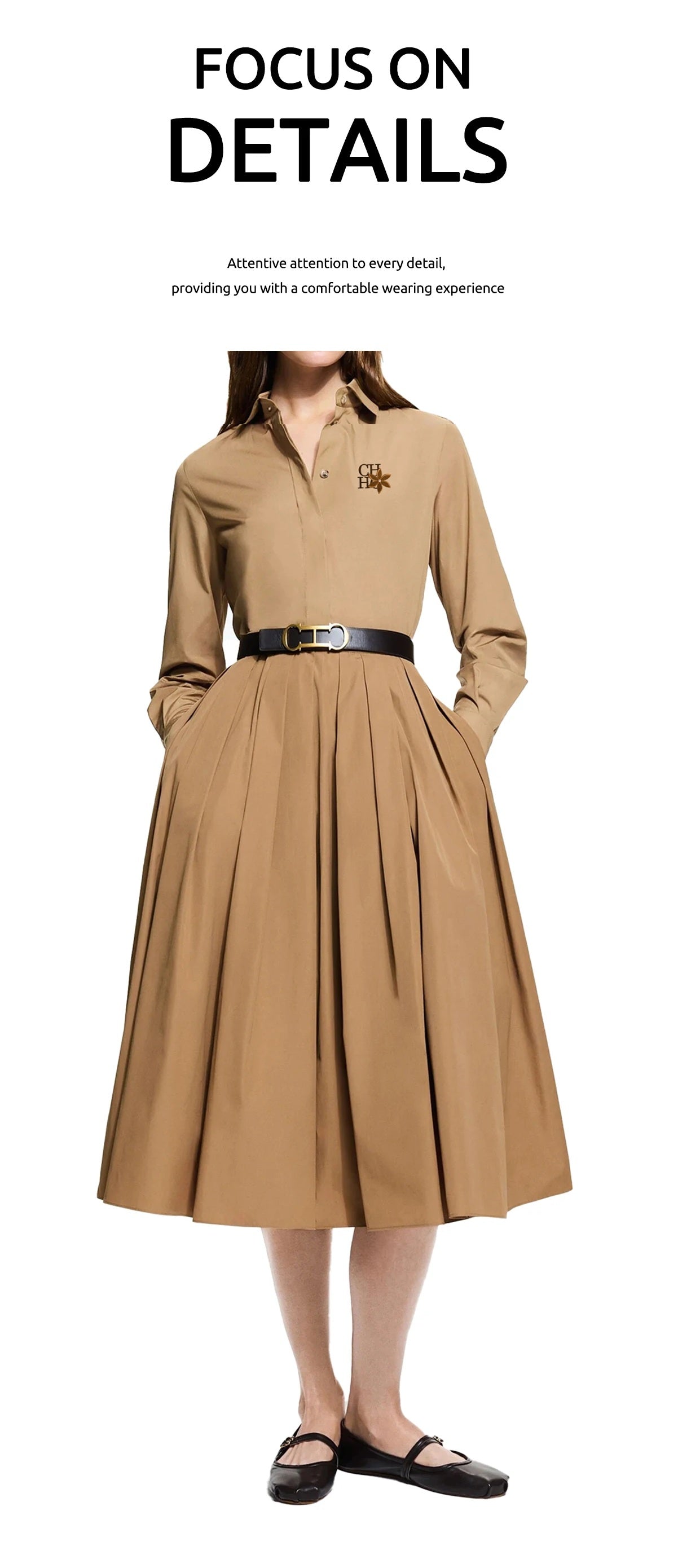 CHCH Casual Commuter Versatile Long Sleeve Polo-Shirt