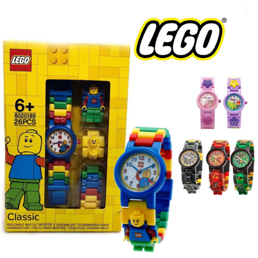 LEGO Classic Mini Figure Kids Buildable Analog Quartz Watch 6+