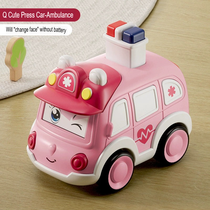 Cartoon Cute Face Changing Press Children's Fun Toy Car for Kids