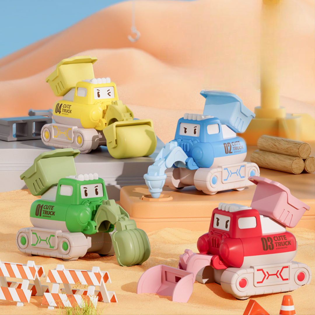 Funny Push and Go Construction Cars for Kids