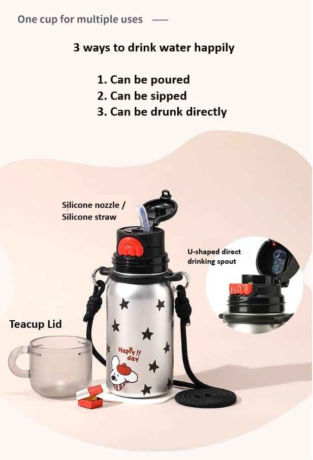 500ml Retro Frosted 316 Stainless Steel Water Bottle