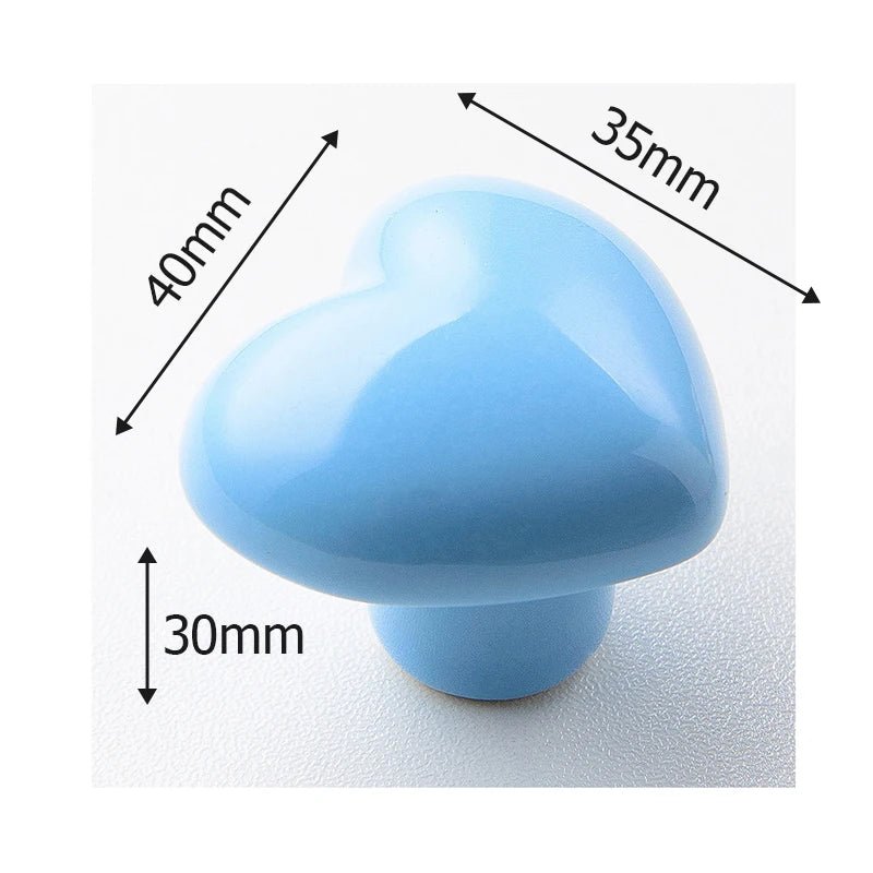 Ceramic Colorful Heart Shape Cabinet Door Knobs - itzy bitsy