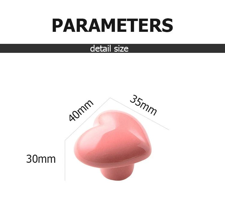 Ceramic Colorful Heart Shape Cabinet Door Knobs - itzy bitsy