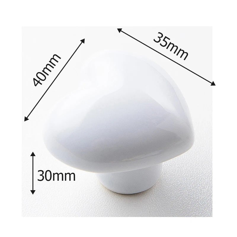 Ceramic Colorful Heart Shape Cabinet Door Knobs - itzy bitsy