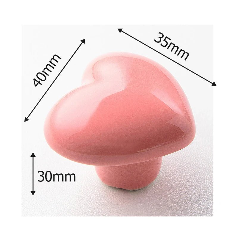 Ceramic Colorful Heart Shape Cabinet Door Knobs - itzy bitsy
