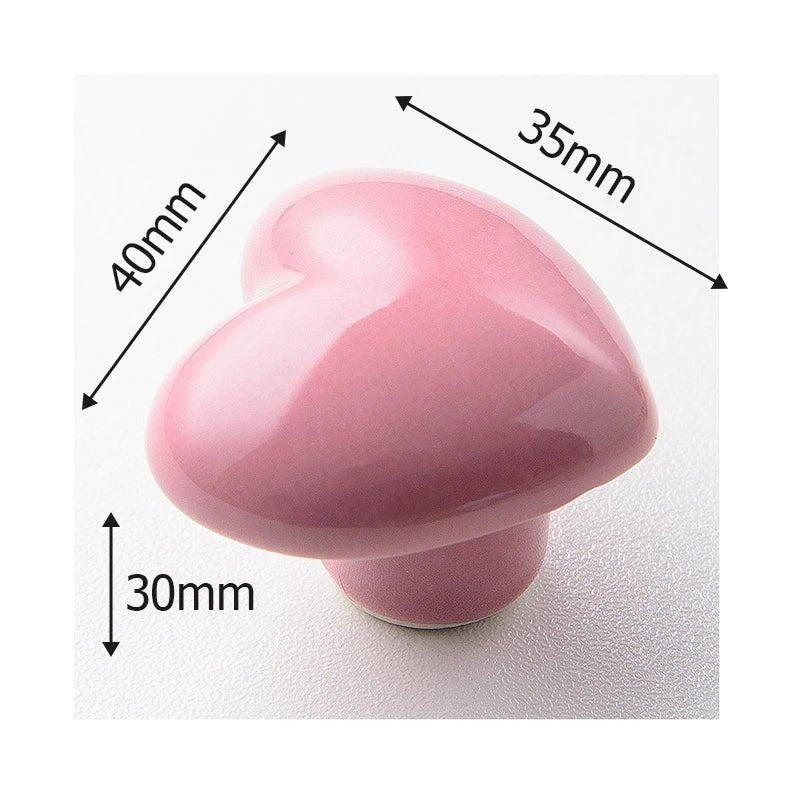 Ceramic Colorful Heart Shape Cabinet Door Knobs - itzy bitsy