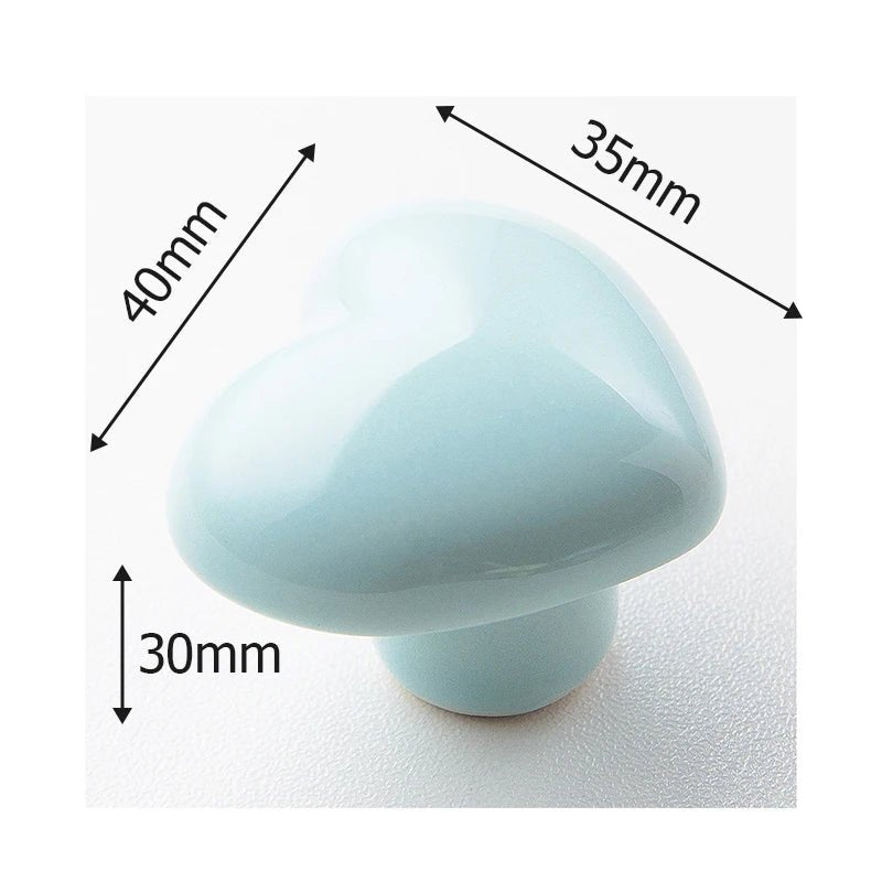 Ceramic Colorful Heart Shape Cabinet Door Knobs - itzy bitsy