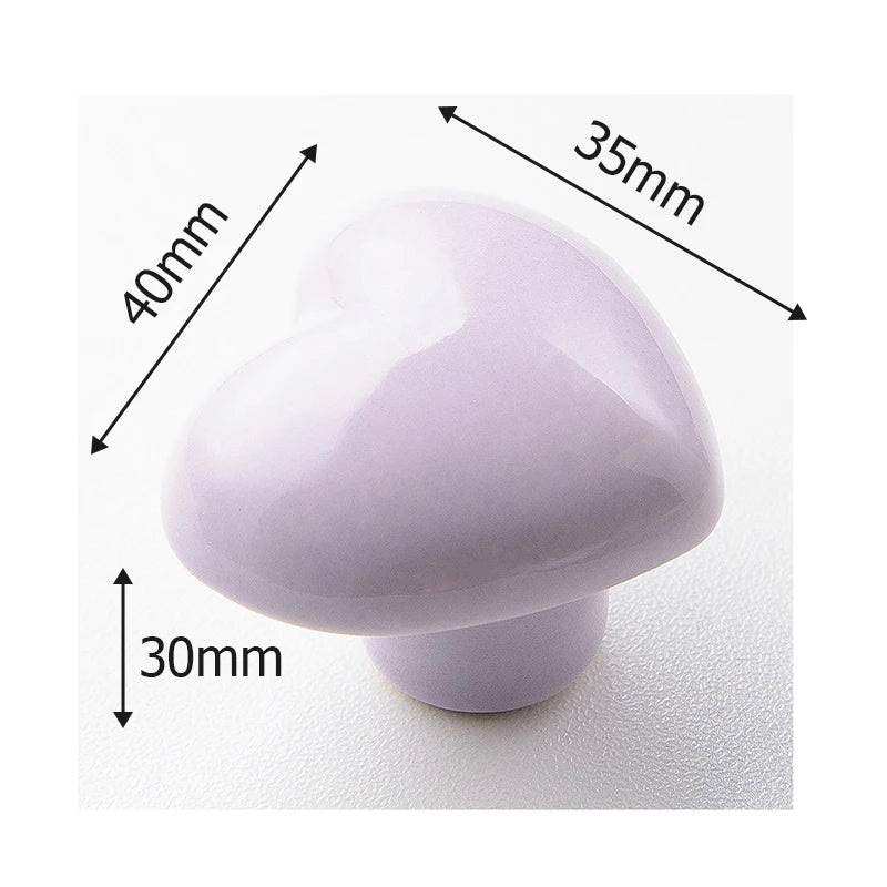 Ceramic Colorful Heart Shape Cabinet Door Knobs - itzy bitsy