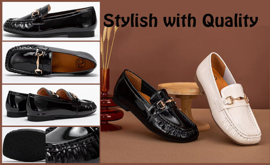 CH Classic Retro Business Cowhide Women's Flat Shoes - itzy bitsy