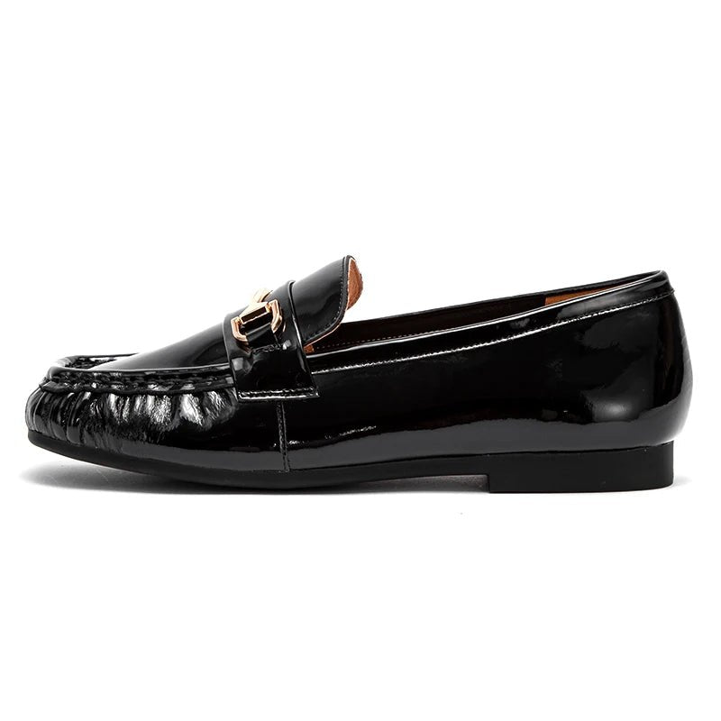 CH Classic Retro Business Cowhide Women's Flat Shoes - itzy bitsy