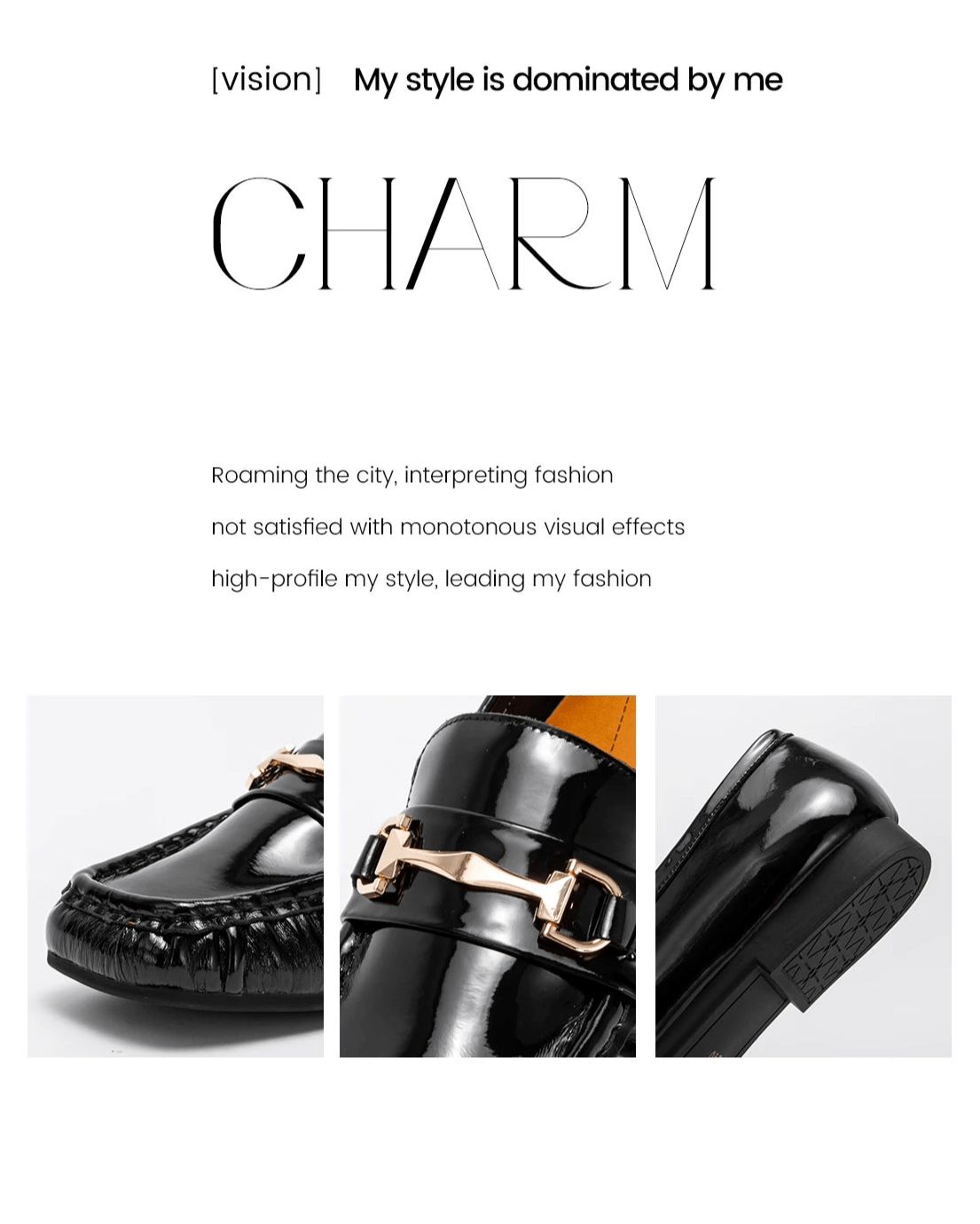 CH Classic Retro Business Cowhide Women's Flat Shoes - itzy bitsy