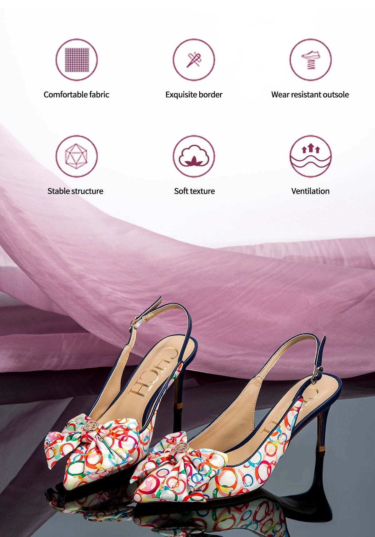 CH Elegant Bow Pointed Sandals - itzy bitsy