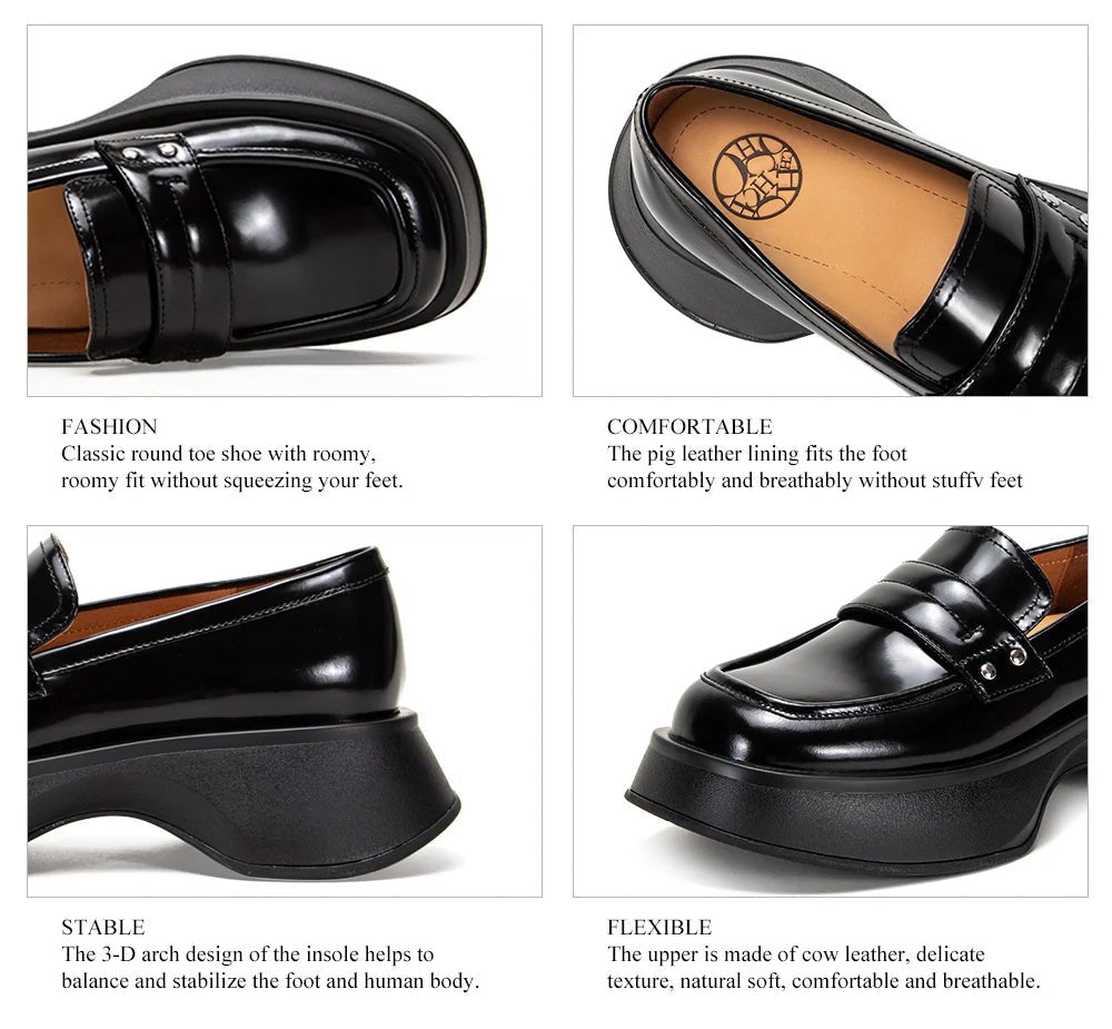 CH Leather Thick Soled Formal Business Shoes - itzy bitsy