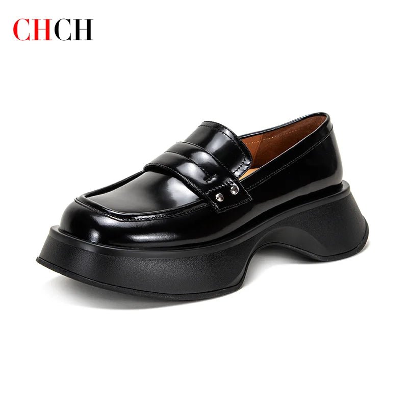 CH Leather Thick Soled Formal Business Shoes - itzy bitsy