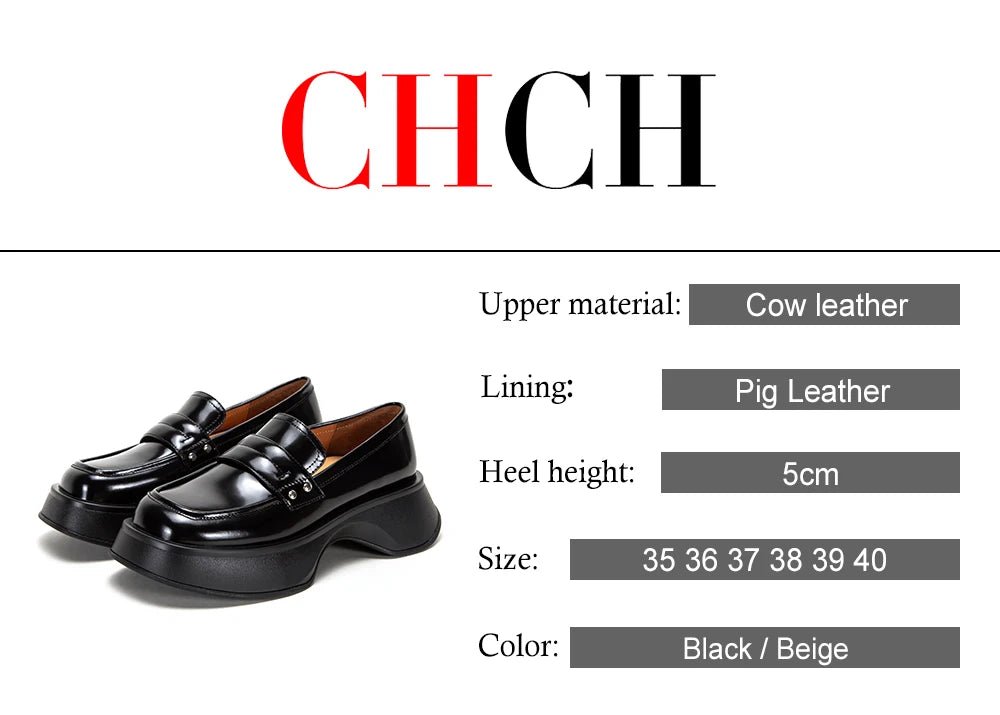 CH Leather Thick Soled Formal Business Shoes - itzy bitsy