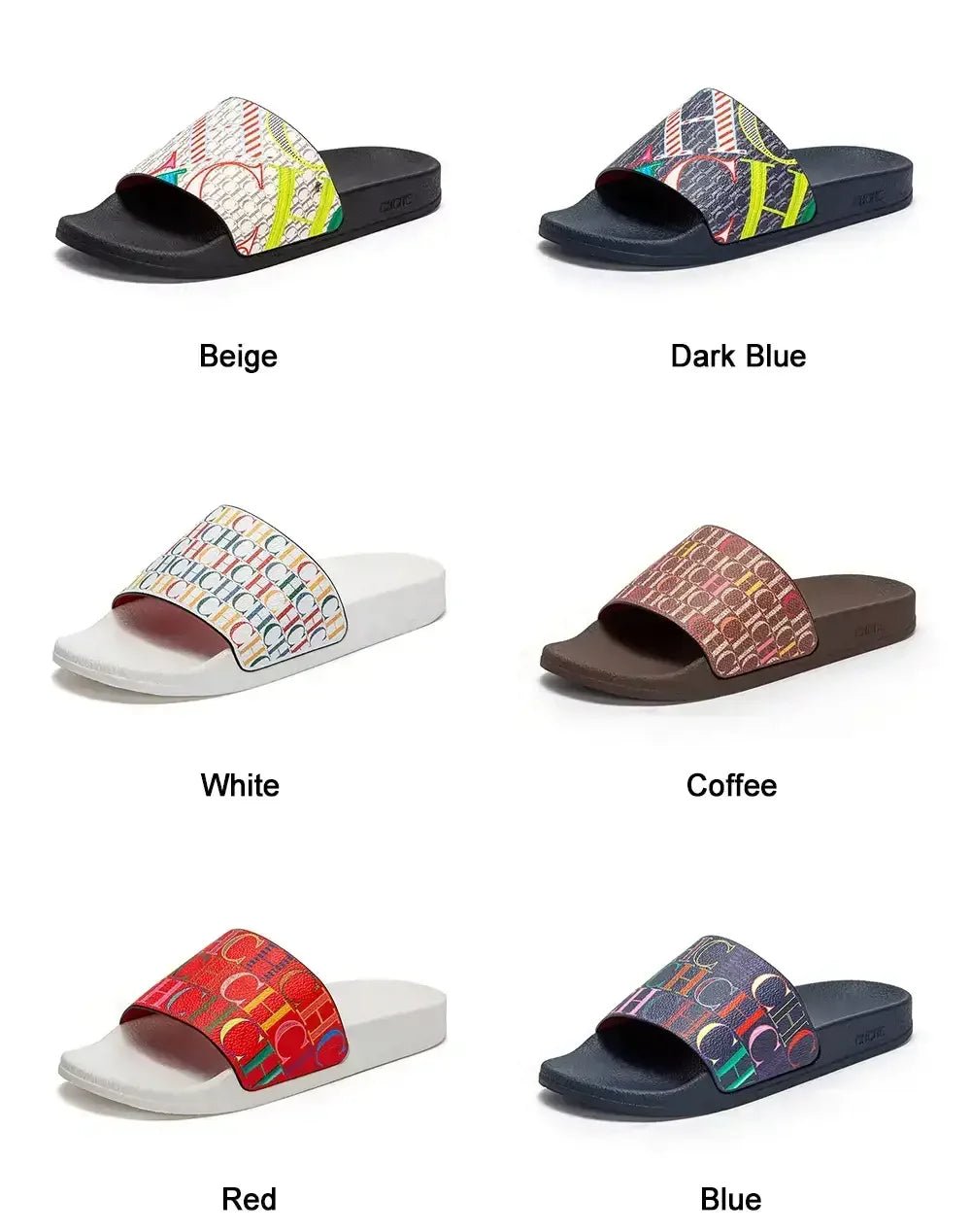 CH Luxury Classic Letter Printed Women's Flip Flops - itzy bitsy