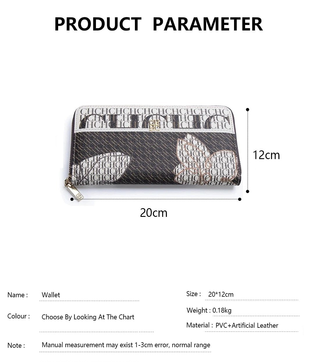 CH Luxury Vintage Folding Monogrammed Design Wallet - itzy bitsy