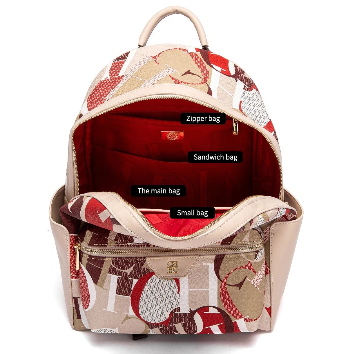 CH New Exquisite Large Capacity Internal Compartment Pocket Backpack - itzy bitsy