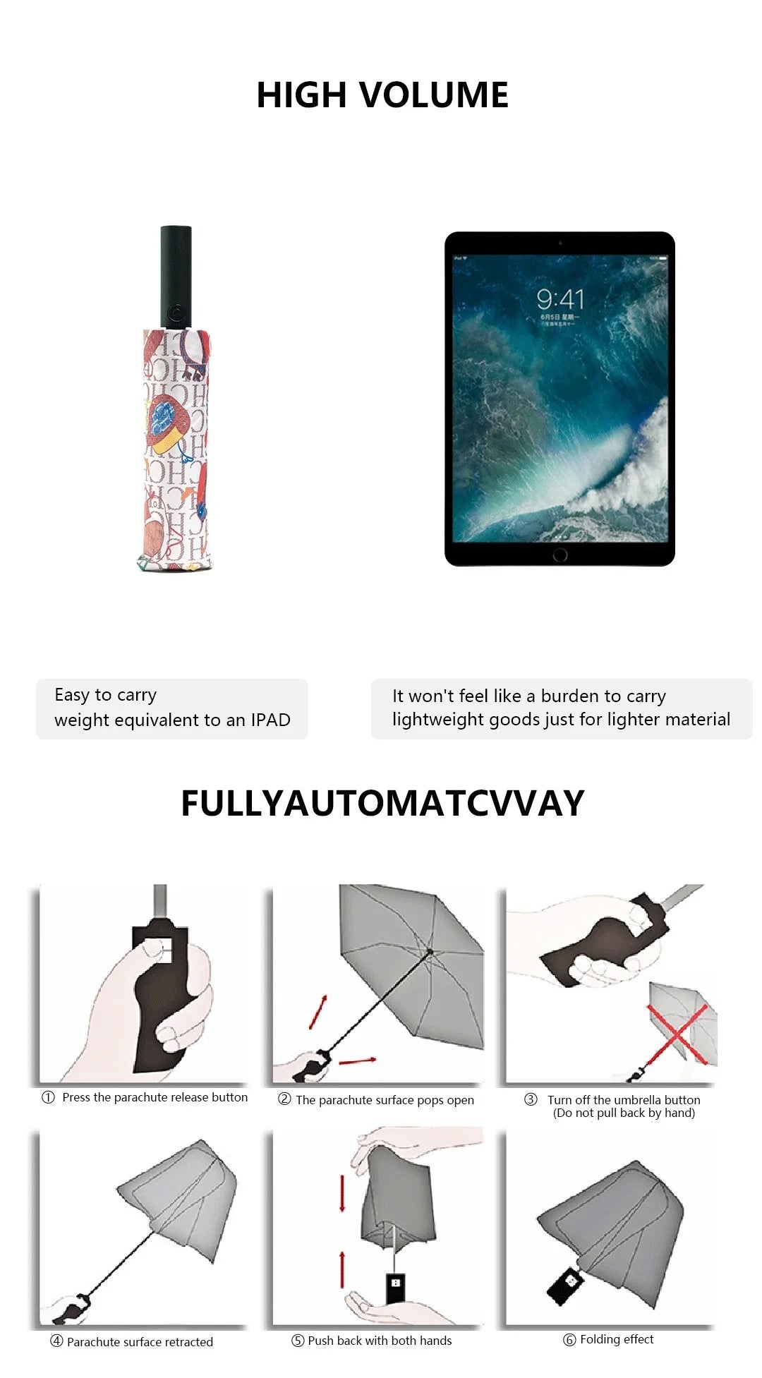 CH Parasol Semi - automatic Umbrella - itzy bitsy