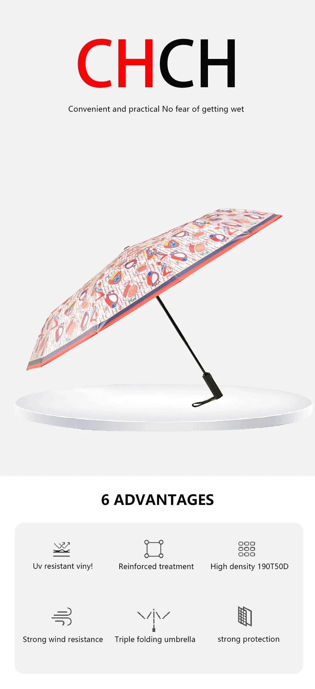 CH Parasol Semi - automatic Umbrella - itzy bitsy