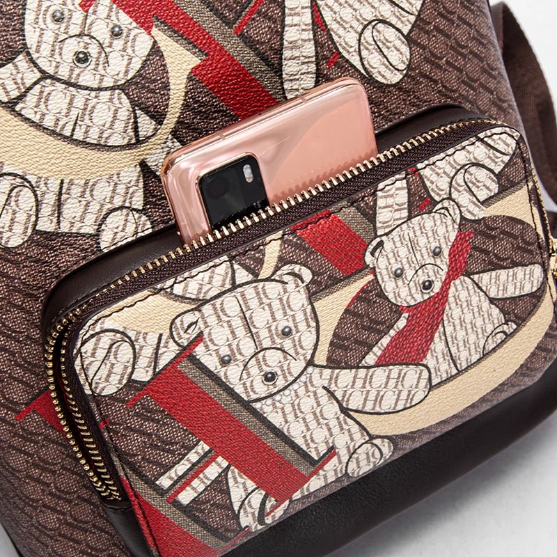 CH Women's Backpack 2024 New Bear Pattern Letter Design Backpack - itzy bitsy