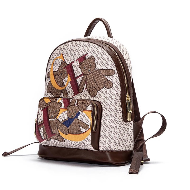 CH Women's Backpack 2024 New Bear Pattern Letter Design Backpack - itzy bitsy