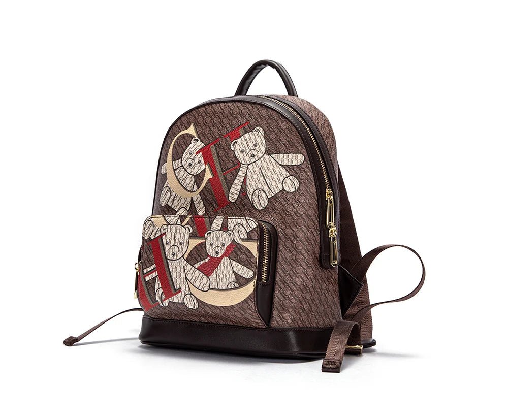 CH Women's Backpack 2024 New Bear Pattern Letter Design Backpack - itzy bitsy