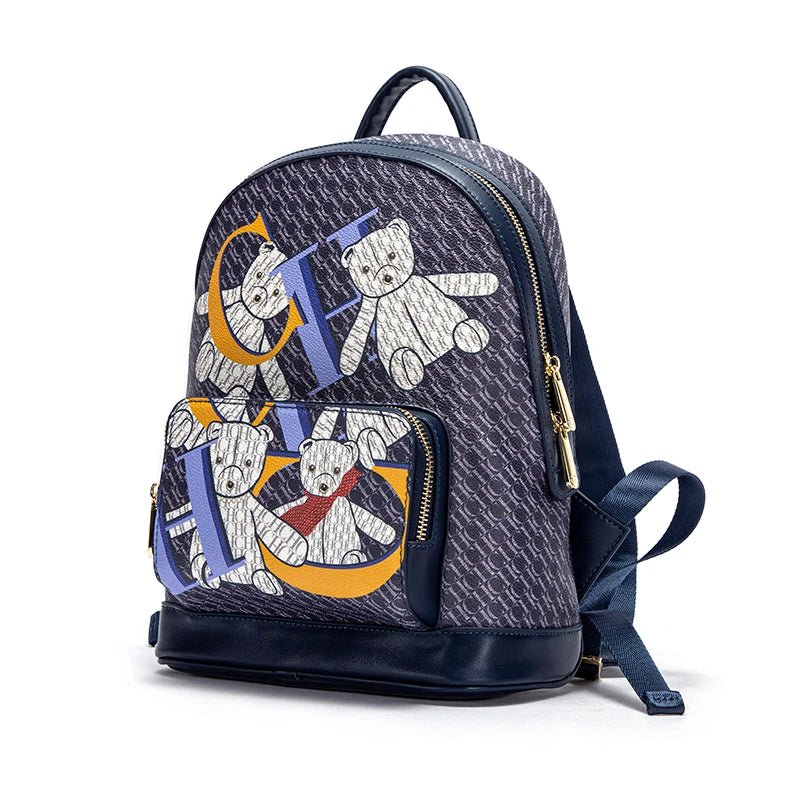 CH Women's Backpack 2024 New Bear Pattern Letter Design Backpack - itzy bitsy