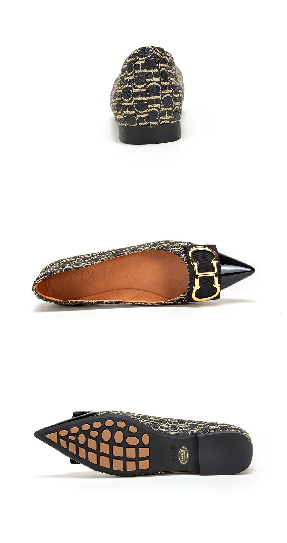 CH Women's New Spliced Pointed Anti Slip Flat Casual Shoes - itzy bitsy