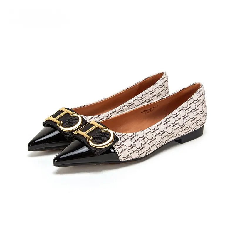 CH Women's New Spliced Pointed Anti Slip Flat Casual Shoes - itzy bitsy