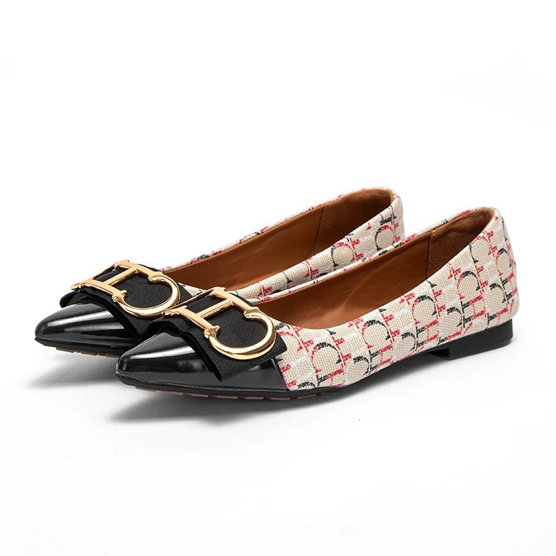 CH Women's New Spliced Pointed Anti Slip Flat Casual Shoes - itzy bitsy