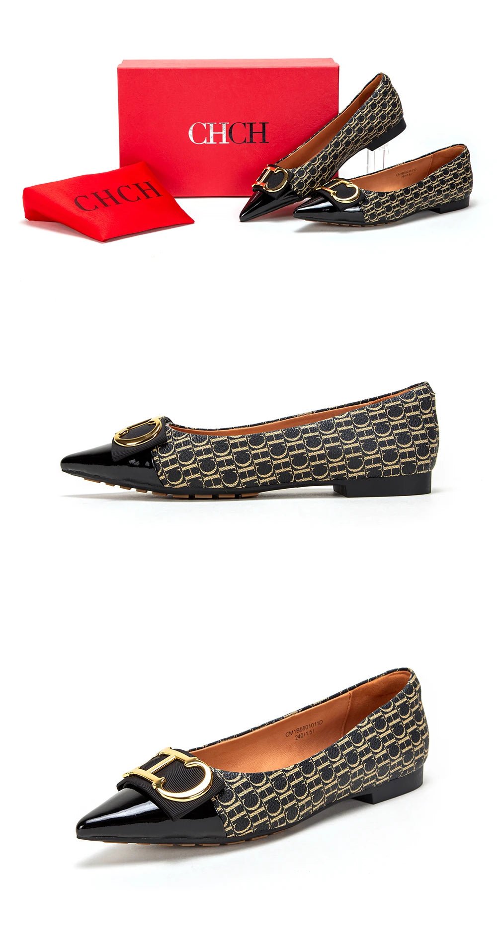 CH Women's New Spliced Pointed Anti Slip Flat Casual Shoes - itzy bitsy