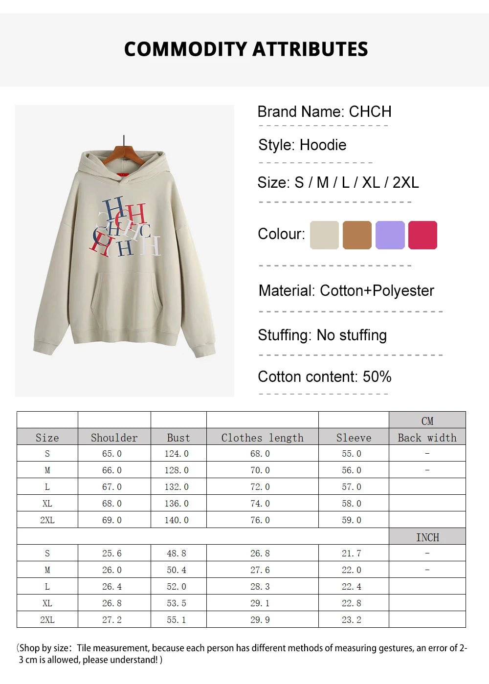 CHCH 2023 Autumn Winter Women's Hoodies Warm Oversize Luxury Print Letters Fleece Loose High Quality Hooded Sweatshirt - itzy bitsy