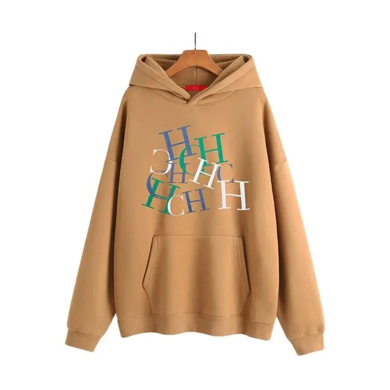 CHCH 2023 Autumn Winter Women's Hoodies Warm Oversize Luxury Print Letters Fleece Loose High Quality Hooded Sweatshirt - itzy bitsy